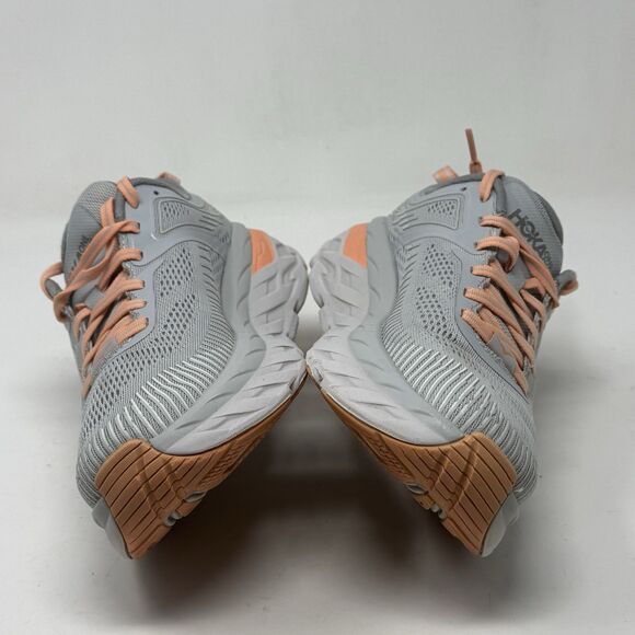 Hoka One One Bondi 7 Womens 7.5 Gray Orange Lightweight Running Shoes Sneakers - Picture 8 of 16
